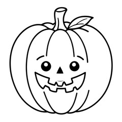 Vector illustration of a cute Pumpkin doodle for toddlers coloring activity