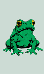 Green frog vector