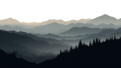Fototapeta premium PNG Mountain landscapes silhouette landscape outdoors.