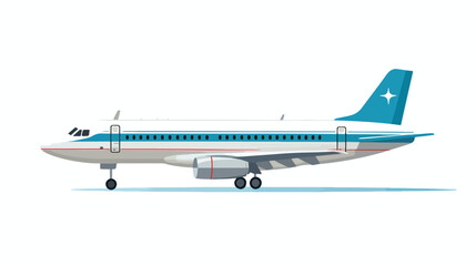 Side view of passenger airplane or aircraft with un