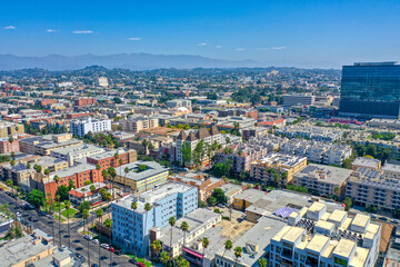 Fototapeta premium Aerial view of Koreatown, Los Angeles