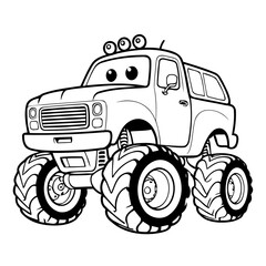 Cute vector illustration Monster doodle for toddlers colouring page © meastudios