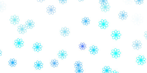 Light BLUE vector natural layout with flowers.