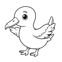 Cute vector illustration Albatross for toddlers colouring page