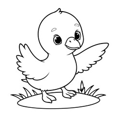 Vector illustration of a cute Albatross doodle for toddlers colouring page