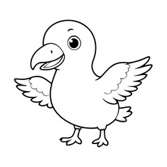 Fototapeta premium Cute vector illustration Albatross drawing for children page