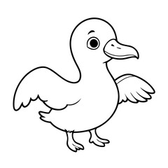 Fototapeta premium Simple vector illustration of Albatross drawing for kids colouring page