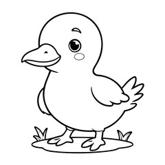 Cute vector illustration Albatross doodle for toddlers colouring page