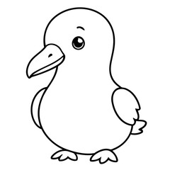 Simple vector illustration of Albatross drawing for kids colouring page