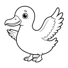 Cute vector illustration Albatross drawing for children page