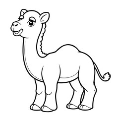 Cute vector illustration Camel hand drawn for kids page