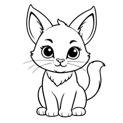 Cute vector illustration Caracal drawing for kids page