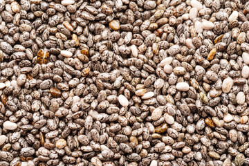 Chia seeds closeup. Food background.