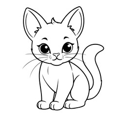 
Simple vector illustration of Caracal drawing for toddlers colouring page