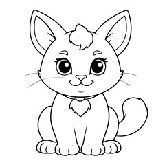 Cute vector illustration Caracal doodle colouring activity for kids