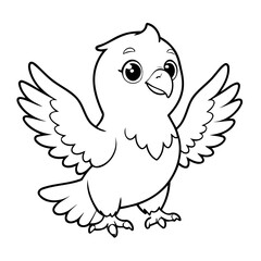 Simple vector illustration of Eagle outline for colouring page