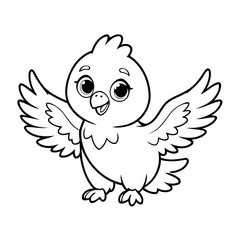 Cute vector illustration Eagle drawing colouring activity