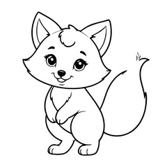 Cute vector illustration Fox drawing for toddlers book