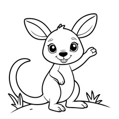 Cute vector illustration Kangaroo for kids coloring activity page