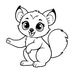 Simple vector illustration of Lemur hand drawn for toddlers
