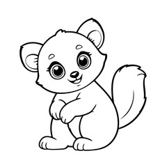 Cute vector illustration Lemur doodle for children worksheet