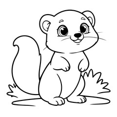 Simple vector illustration of Mongoose drawing for children page