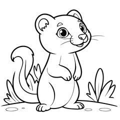 Cute vector illustration Mongoose doodle for toddlers coloring activity