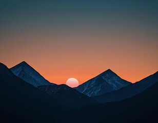 sunset over mountains