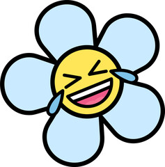 laughing daisy flower emoji