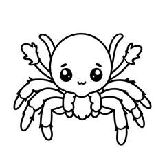 Simple vector illustration of Tarantula drawing for kids colouring page