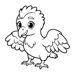 Simple vector illustration of Vulture doodle for toddlers worksheet