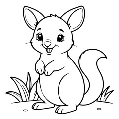 Cute vector illustration Wallaby doodle for kids coloring worksheet
