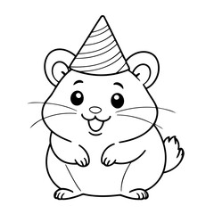 Cute vector illustration Hamster hand drawn for toddlers