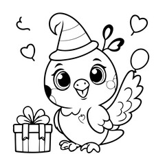 Cute vector illustration parrot drawing for toddlers book