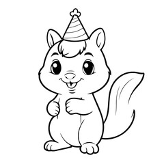 Cute vector illustration squirrel doodle for toddlers worksheet