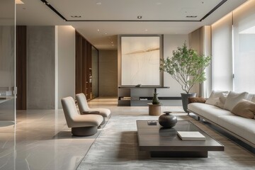 Fototapeta premium Effortless Luxury: Minimalist Interior Design with Neutral Tones