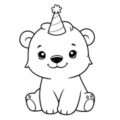 Obraz premium Cute vector illustration polarbear for kids coloring activity page
