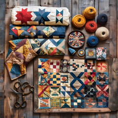 The Art of Sewing: Traditional American Quilting in a Rustic Setting