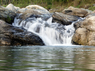 Fototapeta premium A beautiful waterfall photo with long shutter speed