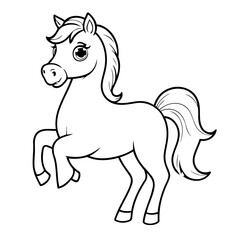 Simple vector illustration of Horse drawing for toddlers book