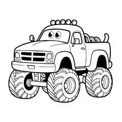 Cute vector illustration Monster doodle for toddlers colouring page