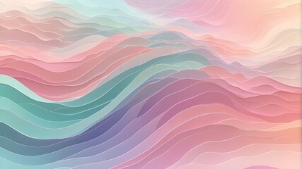 Gentle pastel waves set against a subtle abstract background. hues in gradients. for creating products or apps.