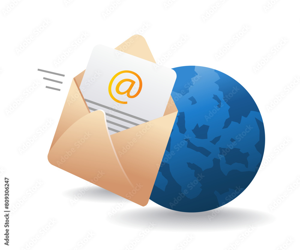 Aufkleber send email data between worlds infographic 3d illustration flat isometric