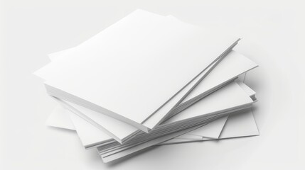 Pack of white blank paper isolated on a white background