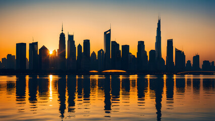 Obraz premium sunset over the city