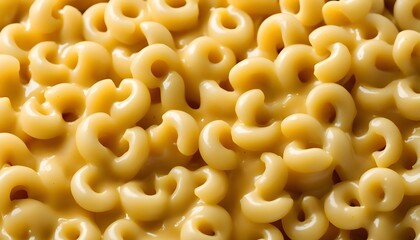 close-up of creamy mac and cheese, with a rich, golden-yellow sauce generously coating the perfectly cooked pasta. Melted cheese