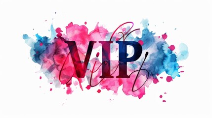 The word VIP created in Watercolor Calligraphy.
