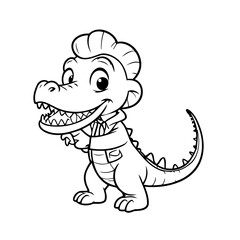 Vector illustration of a cute Alligator drawing for toddlers book