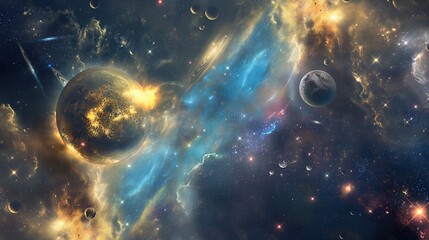 Abstract Celestial Bodies and Galaxies  