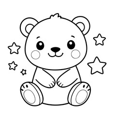 Obraz premium Cute vector illustration Bear hand drawn for toddlers